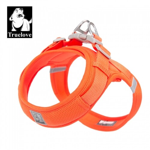 트루러브 하네스 가슴줄 TLH3013 오렌지 강아지 산책 훈련 용품 사이즈 큼