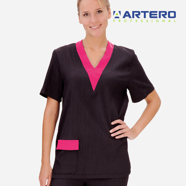 아테로 코르도바 핑크 상의 W370 W371 여성용 애견미용 의류 유니폼 가운 미용복