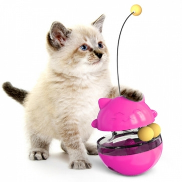 티티펫 우주 냥냥 치즈볼 오뚜기 스낵볼 핑크 고양이 사료장난감