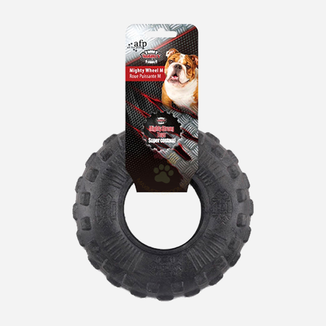 AFP 마이티 렉스 마이티 휠 M 강아지 터그놀이 고무 껌 타이어 장난감